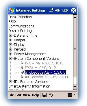 Intermec Settings�в鿴�汾̖